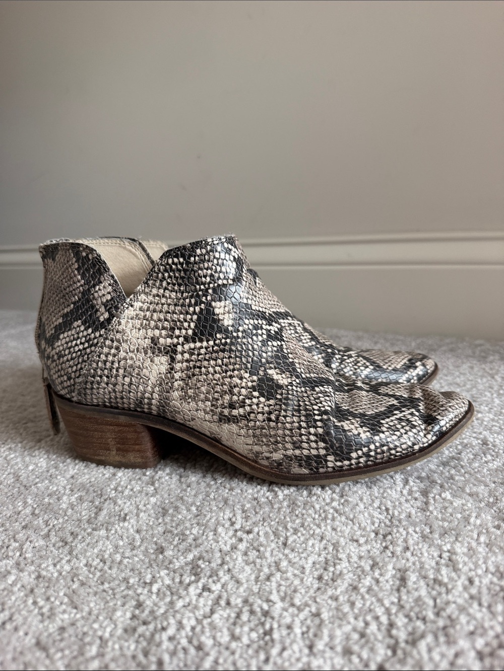 Dolce Vita Neutral Snake-Print Ankle Booties